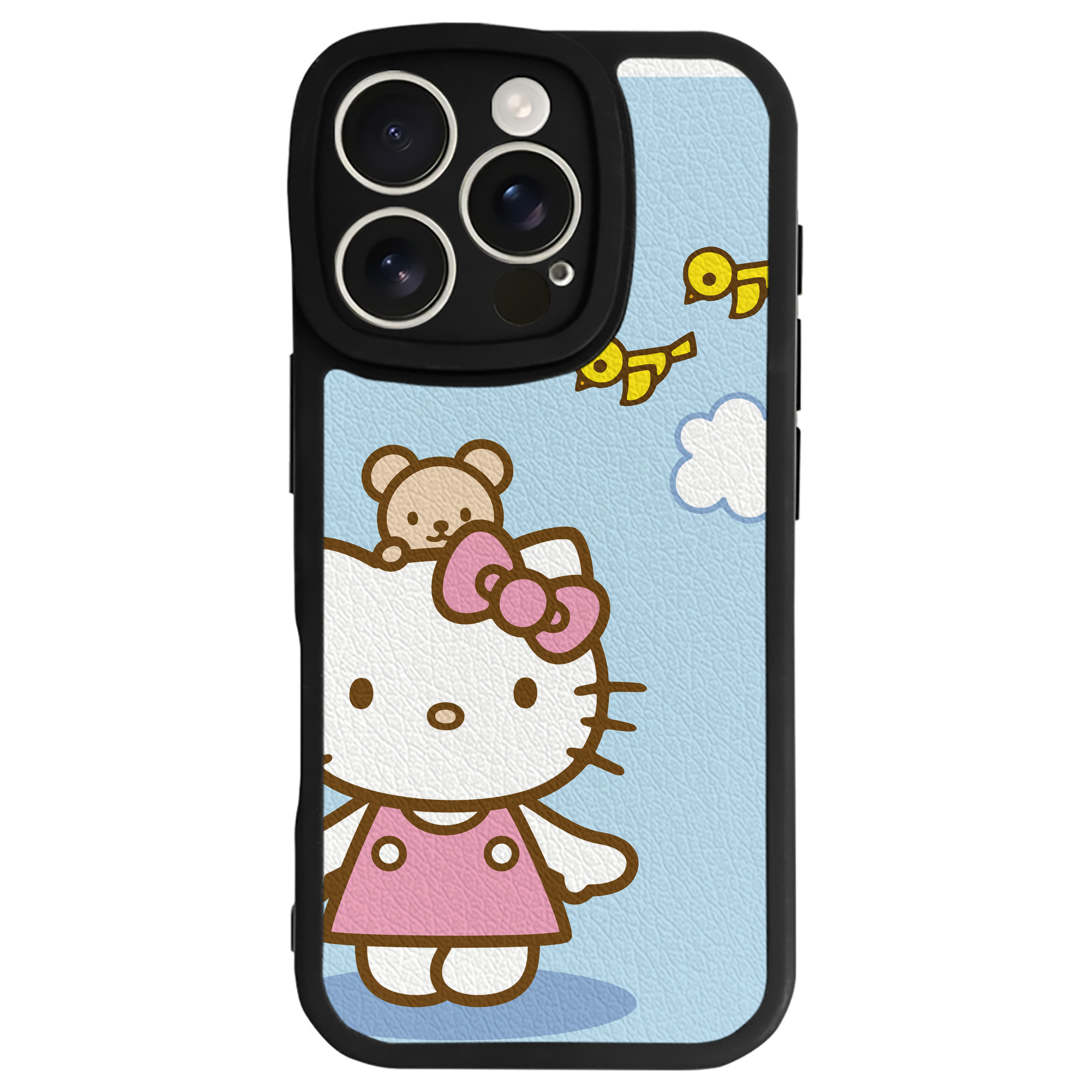 （画像用） Hello Kitty ハローキティ 【iPhone 16シリーズ対応】シリコンスマホケース（レザー調） 材質：シリコン